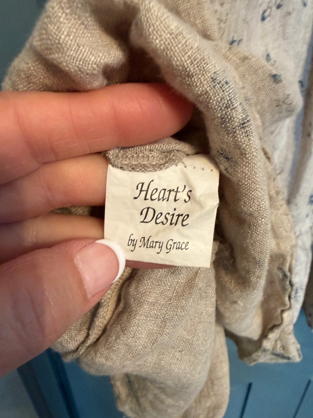 Hearts Desire by Mary Grace Beige Floral Cotton Tunic Top - Picture 6 of 8